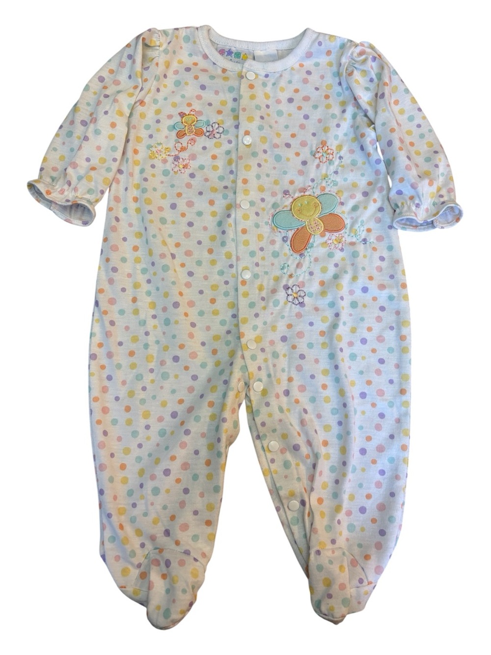 VTG 2006 Miniwear Pastel Polka Dot Sleeper 6-9M